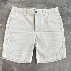 J. Crew Women’s Khaki Cream Shorts, 9” inseam, Zip up, Button Close, Size 30